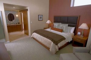 Luxury hotel bedroom at Tachi Palace