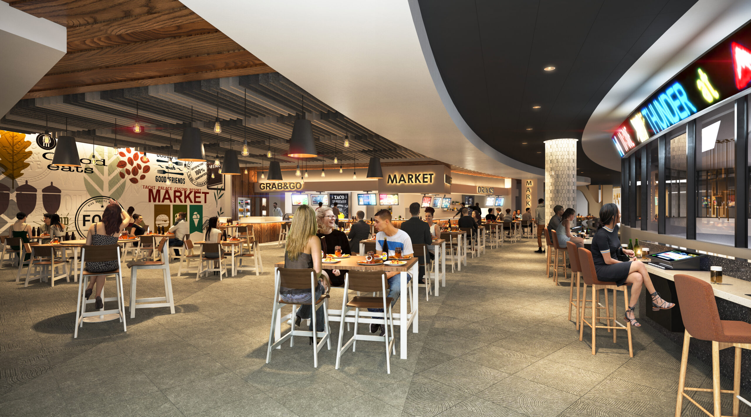 Food Market and Dining Options at Tachi Palace