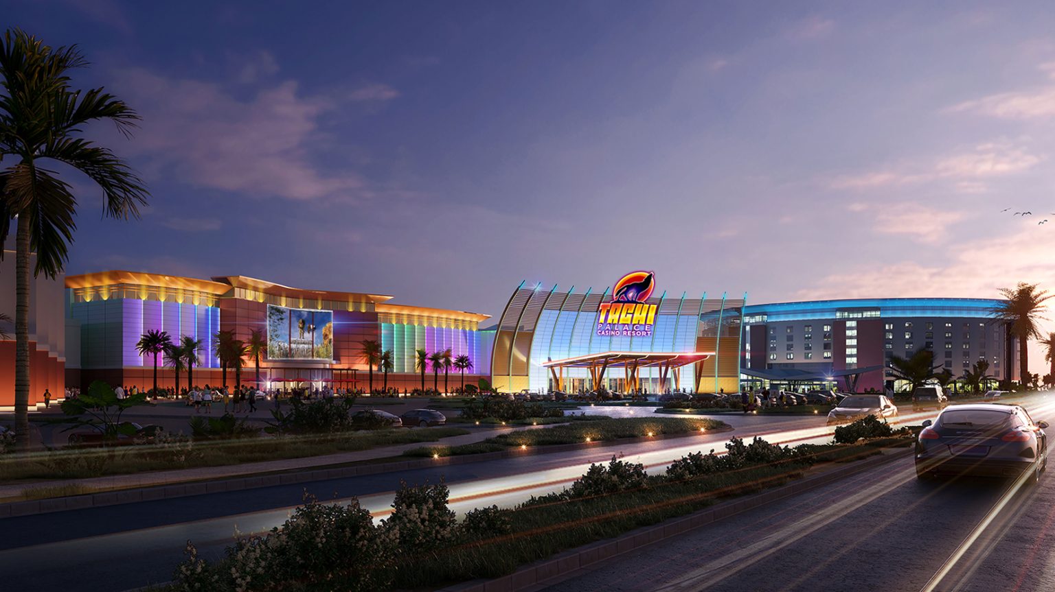 Exterior view of Tachi Palace Casino Resort in Lemoore, California.